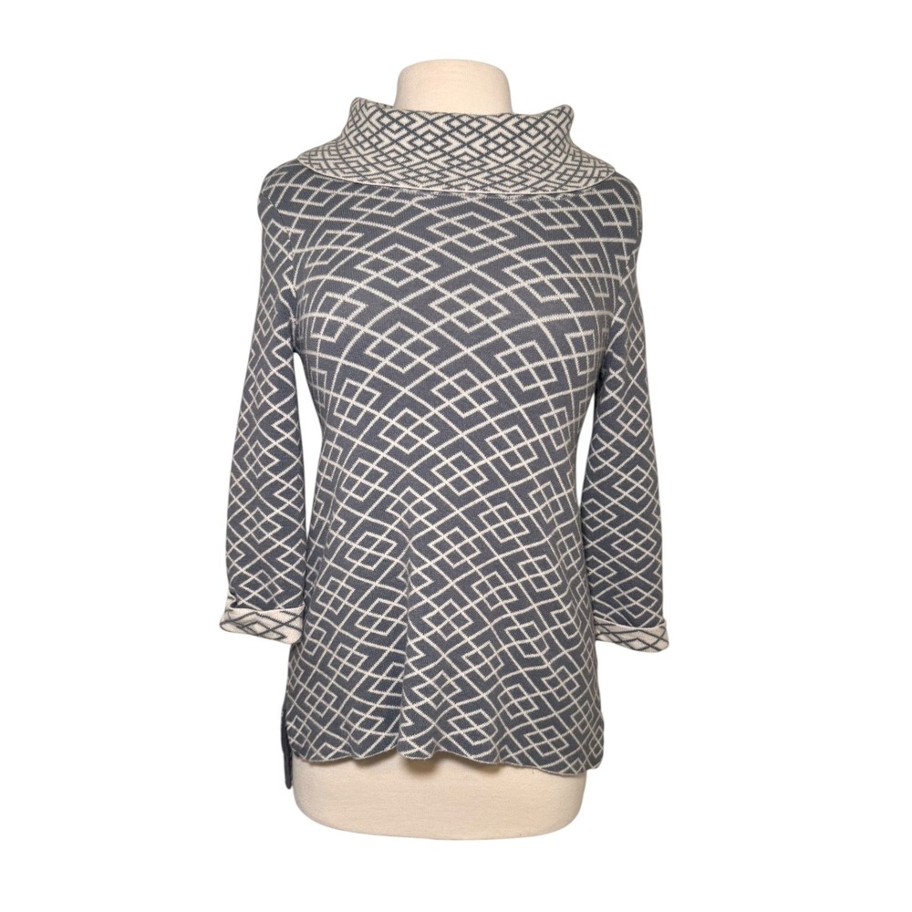 MOTH by Anthropologie Galena Gray Turtleneck Geometric Alpaca Blend Sweater XS